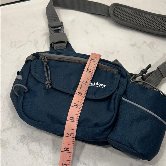 Outdoor Products Fanny Pack Belt Bag Waist Pack Blue 3 Pockets - Picture 8 of 9